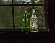 Two Bottles In Window Photograph by Fred Denner