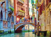 View from the Canal Painting by Jeffrey Kolker