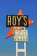 Vintage neon sign of Roy's motel and cafe on Route 66 Photograph by Miroslav Liska