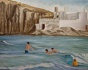 Waiting For The Waves Painting by Angeles M Pomata