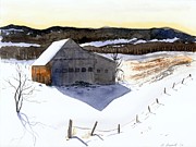 Waitsfield Barn Painting by Amanda Amend