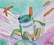 Watercolor - Tree Frog Painting by Cascade Colors