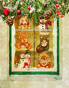 Welcome Christmas Painting by Angeles M Pomata
