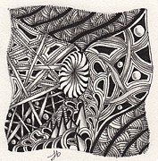 Zentangle Abstract 1 Drawing by Jan Steinle