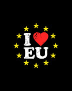 I Love The European Union EU #1 Digital Art by Flippin Sweet Gear
