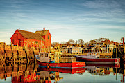 Low Tide And Lobster Boats At Motif #1 Photograph by Jeff Sinon