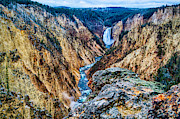 Lower Yellowstone Falls after the first snow #1 Photograph by Bruce Block