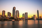Sunset skyline of Gold Coast downtown in Queensland, Australia #1 Photograph by Miroslav Liska
