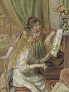 Young Girls At The Piano Painting by Pierre-auguste Renoir
