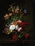 Vase With Flowers Painting by Rachel Ruysch