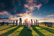 United Kingdom, Scotland, Great Britain, British Isles, Lewis And Harris, Iconic Callanish Stone Circle In The Outer Hebrides At Sunset #3 Digital Art by Maurizio Rellini