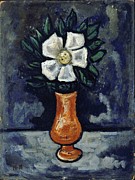 White Flower Painting by Marsden Hartley
