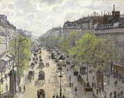 Boulevard Montmartre, Spring Painting by Camille Pissarro