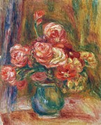 Vase Of Roses Painting by Pierre-auguste Renoir