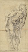 A Standing Male Nude Drawing by Giovanni Battista Naldini
