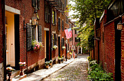 Acorn Street, Beacon Hill, Boston Ma Digital Art by Claudia Uripos