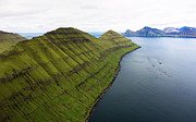 Aerial view of mountains and fjords on Faroe Islands Photograph by Miroslav Liska