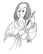 Antonio Vivaldi Drawing by Al Hirschfeld