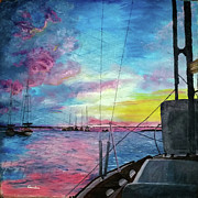 Art of the Sail At The End of the Day Painting by Annalisa Rivera-Franz