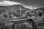 Autumn At Bear Mountain Bridge  BW Photograph by Susan Candelario