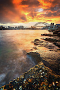 Barangaroo Bridge Fire Photograph by Monamifoto