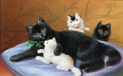 Cat Family Painting by Sophie Sperlich