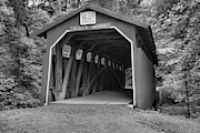 Clay's Covered Bridge Black And White Photograph by Adam Jewell