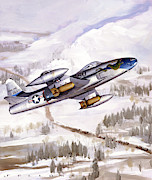 Lockheed F-80C Shooting Star Painting by Jack Fellows
