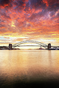 Fire Over The Bridge Photograph by Monamifoto