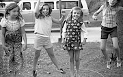 Four Girls, Jumping, 1972 Photograph by Jeremy Butler