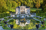 Germany, Bavaria, Linderhof Castle, Schloss Linderhof, Bavarian Alps, Werdenfelser Land, Graswangtal, Graswang Valley, Nature Park Ammergau Alps, Water Parterre In The Early Morning Digital Art by Reinhard Schmid