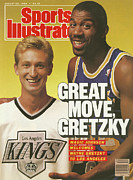 Great Move, Gretzky Magic Johnson Welcomes Wayne Gretzky To Sports Illustrated Cover Photograph by Sports Illustrated