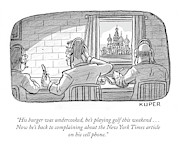 His Burger Was Undercooked Drawing by Peter Kuper