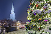 Holiday Snow, Market Square Photograph by Jeff Sinon