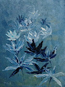Indigo Flowers Painting by Angeles M Pomata