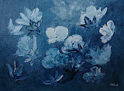 Indigo Posy Painting by Angeles M Pomata