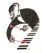 Lionel Hampton Drawing by Al Hirschfeld
