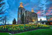 Logan Temple Sunset Photograph by Adam Jewell