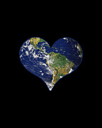 Love Earth Heart Earth Day Digital Art by Flippin Sweet Gear