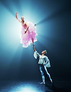 Male Ballet Dancer Holding Up Female Greeting Card by Henrik Sorensen