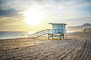 Malibu Zuma Beach Lifeguard Tower #4 Sunset Photograph by Paul Velgos