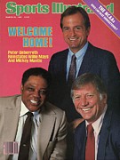 Mlb Commissioner Peter Ueberroth, Willie Mays, And Mickey Sports Illustrated Cover Photograph by Sports Illustrated