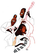 Nat King Cole Trio Drawing by Al Hirschfeld