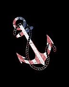 Patriotic American Flag Anchor Digital Art by Flippin Sweet Gear