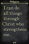 Philippians 4 13- Inspirational Quotes Wall Art Collection Painting by Mark Lawrence