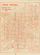Plan Of Moscow Drawing by Heritage Images