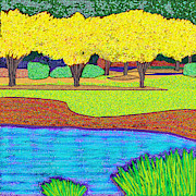 Pond At Carlyle Place Digital Art by Rod Whyte