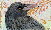 Raven Painting by Marie Stone-van Vuuren