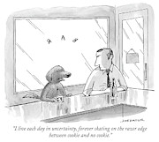 Cookie and no cookie Drawing by Joe Dator