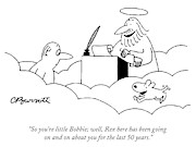 Rex here has been going on and on about you Drawing by Charles Barsotti